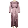 thumbnail image 3 of QENGING Womens Dresses Plus Size Loose Casual Dress Solid Color Round Neck A-Line Long Sleeve Dress Pink on Clothes 2023, 3 of 8