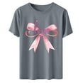 thumbnail image 5 of Erwazi Valentines T-Shirts for Womens Love Bow Heart Printed Casual Crew Neck Short Sleeve Tees Tees Tops Valentine Gifts Clothes, 5 of 6