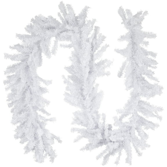 Canadian Pine Artificial Christmas Garland - 9' X 14" - White - Unlit Christmas Wreaths For Front Door