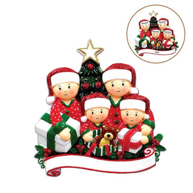 2020 Personalized Family Christmas Tree Ornament Personalized Survived Family Pendant Mini Christmas Tree Hanging Pendant