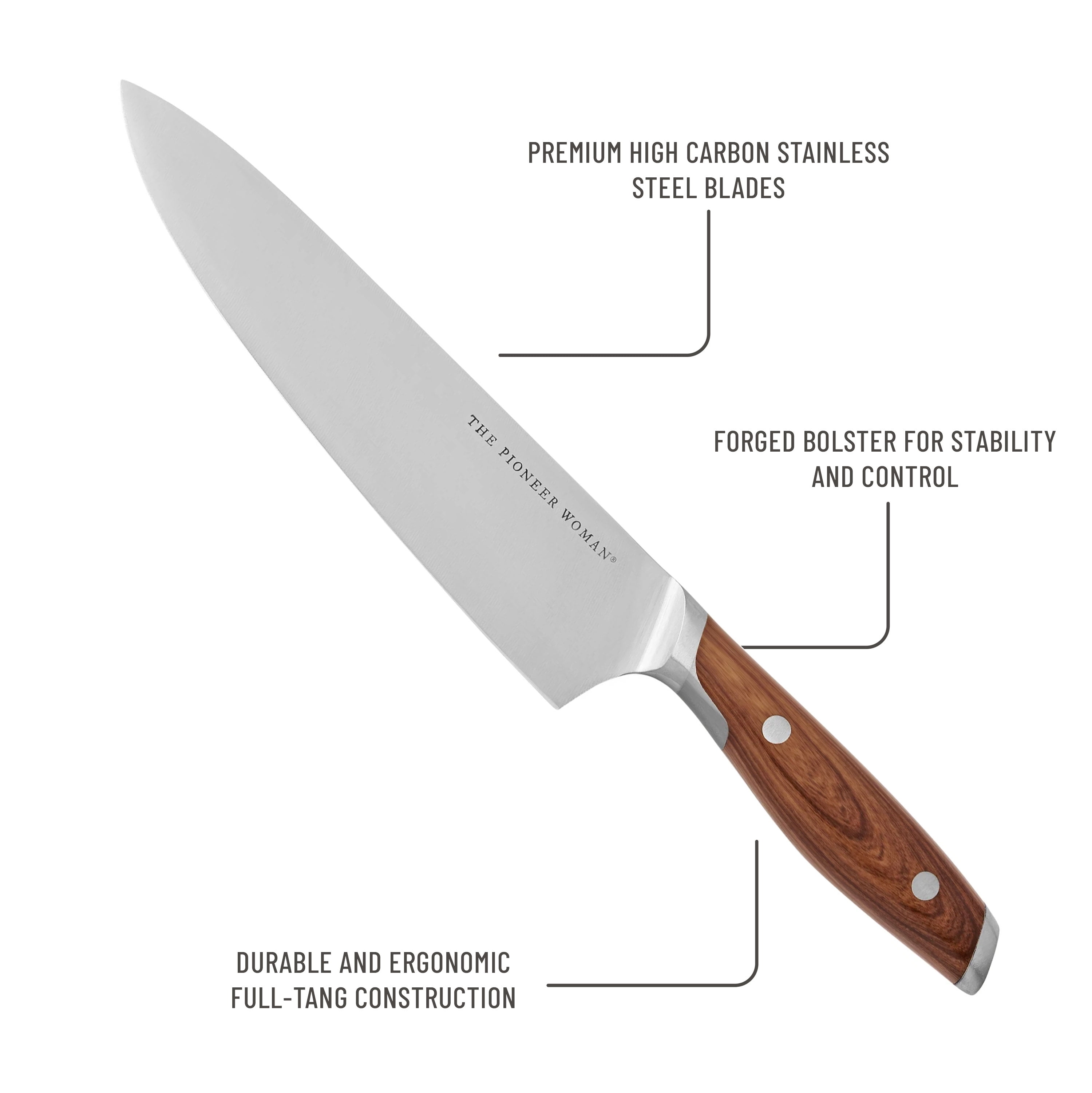 The Pioneer Woman 14-Piece Knife Block Set, Wood