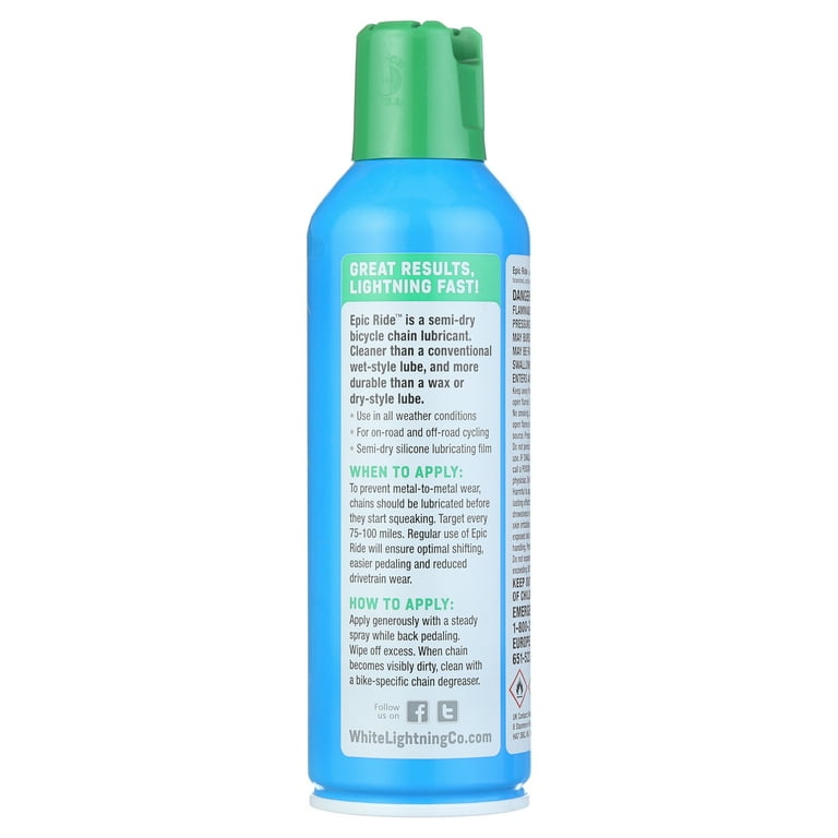 White Lightning Epic Ride 6 oz Chain Lubricant Semi Dry Formula