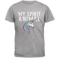 thumbnail image 1 of My Spirit Animal Unicorn Heather Grey Adult T-Shirt, 1 of 1