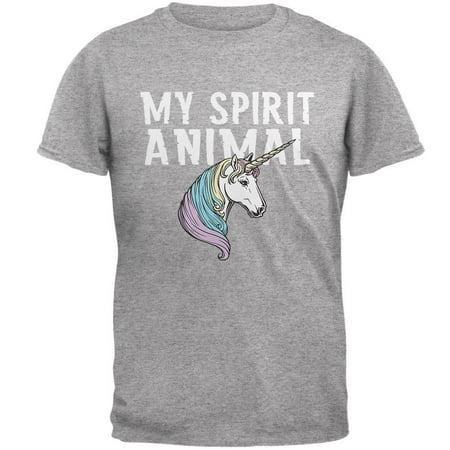 My Spirit Animal Unicorn Heather Gray Adult T-Shirt