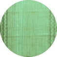 thumbnail image 1 of Ahgly Company Machine Washable Indoor Round Solid Turquoise Blue Modern Area Rugs, 5' Round, 1 of 4