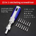 thumbnail image 5 of Multi Angle Bidirectional Ratchet Screwdriver Set 15 in 1 Torx Magnetic Screw Driver Bit C1665, 5 of 7