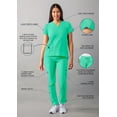 thumbnail image 3 of Adar Addition Go-Basic Scrub Set For Women - Slim V-Neck Scrub Top & Skinny Cargo Scrub Pants - A9200 - Sea Glass - XXS, 3 of 7