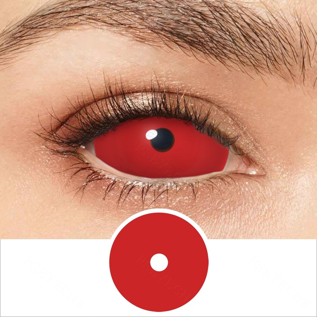 Lentes de Sclera de 22MM lentes de contacto para Halloween lentes blancas malla roja ojo completo accesorios locos 1 par Walmart en linea