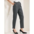 thumbnail image 3 of DARING DIVA Women's Straight Leg High Waist Cropped Pants with Slant Pockets XS Dark Grey, 3 of 6