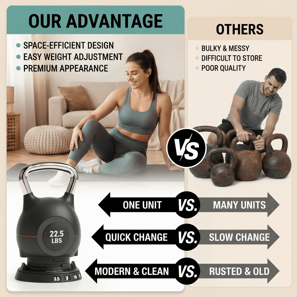 LIFERUN Adjustable Kettlebell Set-7in1 Kettlebells, Choose 22.5 lb or 44 lb, Quick-Change Weight Dial & Safety Lock, Full-Body Workout