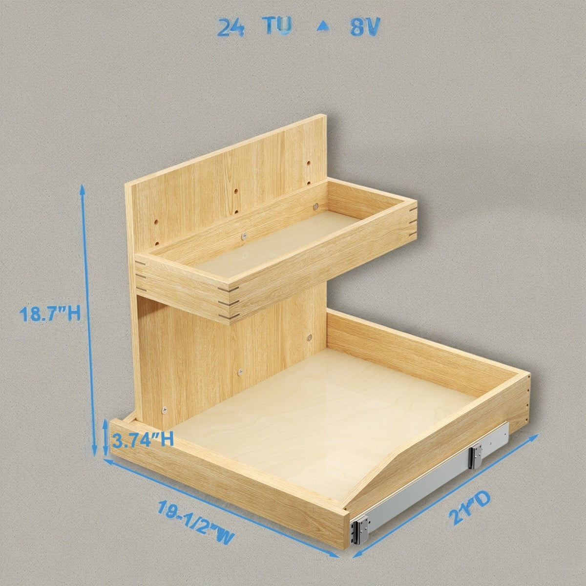 Under Sink Organizers and Storage 19½ W x 21 D 2 Tier Pull Out Cabinet Organizer with Hard Close Christmas Gift Adjustable Pull Out Cabinet organizer with U Bracket for Bathroom Kitchen Left
