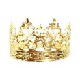 thumbnail image 1 of 1PC Kids Crown Hollow Iron Iron Patterned Crown Cake Decoration para Fiesta Cumpleaños Suministros (Patrón General, Dorado), 1 of 5