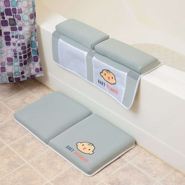 Bath Kneeler with Elbow Pad Rest Set Padded Knee Mat for Tub Bathing