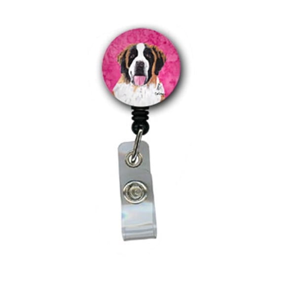 Carolines Treasures SC9129PK-BR Saint Bernard Retractable Badge Reel Or Id Holder With Clip