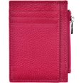 thumbnail image 1 of HSHDLDF Slim Wallet RFID Front Pocket Wallet Genuine Leather Minimalist Secure Thin Zipper Credit Card Holder (Zipper Pink), 1 of 6