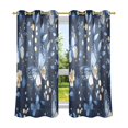 thumbnail image 6 of Yayeee Window Curtains Light Filtering 63"x42" Grommet Panel Pair Home Living Room Decor, Butterflys Pattern, 6 of 7