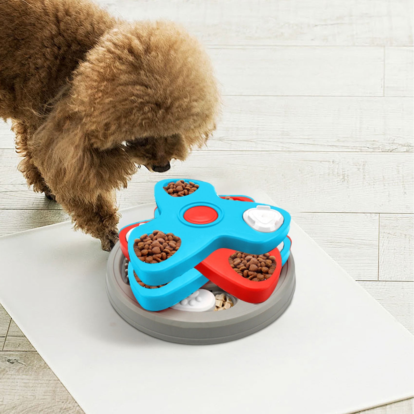Slow Feeding Dog Bowl Interactive Puzzle Toy for Digestive Support Mental Stimulation IQ Training Pet Snack Dispenser Enrichment Game for Smart Dogs and Cats