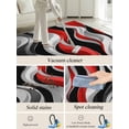 thumbnail image 5 of Abstract Wave Line Area Rug for Bedroom 5x7 Ft Black Red Gray Stripe Graffiti Super Soft fuzzy Throw Rug Non-Slip Fluffy Plush Indoor Floor Carpet for Living Room Nursery Home Decor, 5 of 8