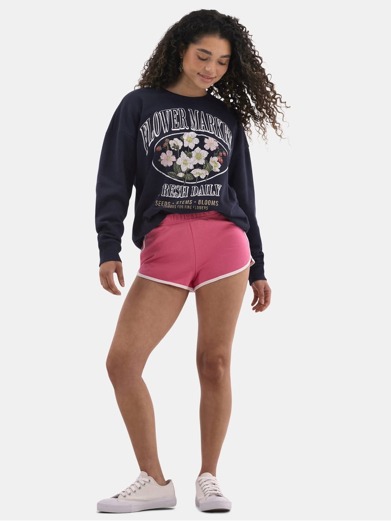 No Boundaries Women's Jersey Knit Dolphin Shorts 2 Inseam Pull-On