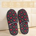 thumbnail image 2 of Bixox Men's Women's Red Rooster Patterned Plush House Slippers, Memory Foam Slippers, Indoor and Outdoor Warm Plush Bedroom Shoes, Soft Flat Sole, Comfortable and Non-slip, 2 of 5