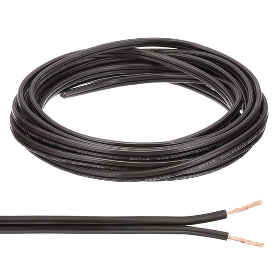 Uxcell 15Ft 18/2 Covered Wire, 300V SPT-2 Lamp Cord Insulated Heat Resistant Electronical Flexible Cable, Brown