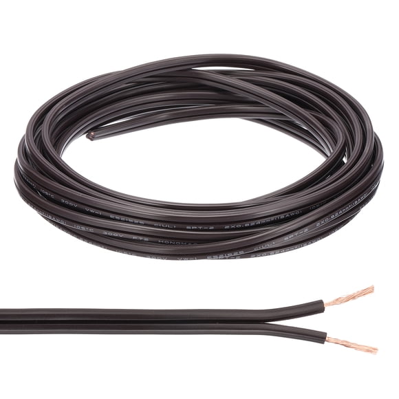 Uxcell Cable Cubierto de 15 pies 18/2, Cordón de lámpara SPT-2 de 300V, Cable electrónico flexible aislado y resistente al calor, Marrón
