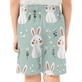thumbnail image 3 of Bunny Daisy Pattern Athletic Shorts Breathable with Comfort Fit Drawstring Casual Sweatshorts X-Small, 3 of 9