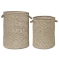 thumbnail image 2 of Colonial Mills Natural Houndstooth Woven Braided Wool Hamper, 17"x17"x22", Gray, 2 of 3