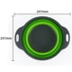 thumbnail image 3 of Juego de coladores plegables verdes, colador de cocina redondo de silicona, diámetros de 30, 24 y 2,5 cm, perfecto para escurrir pastas, verduras y frutas., 3 of 5