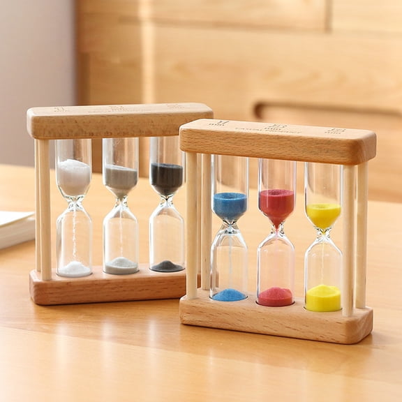 Dserhfy Sand Timer Set 1Min 3Min 5Min Hourglass 3-in-1 Desktop Sand Clock for Cooking Classroom Exercise Home Office Decoration