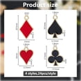 thumbnail image 2 of 96 piezas de 4 estilos de dijes de naipes, dijes de póker a granel, dijes de aleación de esmalte, corazón, rombo, flor de ciruelo, lindos dijes rojos y negros, 2 of 6