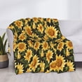 thumbnail image 3 of Yiaed Vintage Black Plaid Sunflower Print Blanket Throw Blanket Soft Cozy Flannel Blanket for Home Bed Sofa Couch Chair-50"x40", 3 of 6