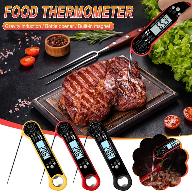 Meitianfacai Instant Read Meat Thermometer for Grill and Cooking. Best Waterproof Ultra Fast Thermometer. Digital Food Probe for Kitchen, Outdoor Grilling and BBQ