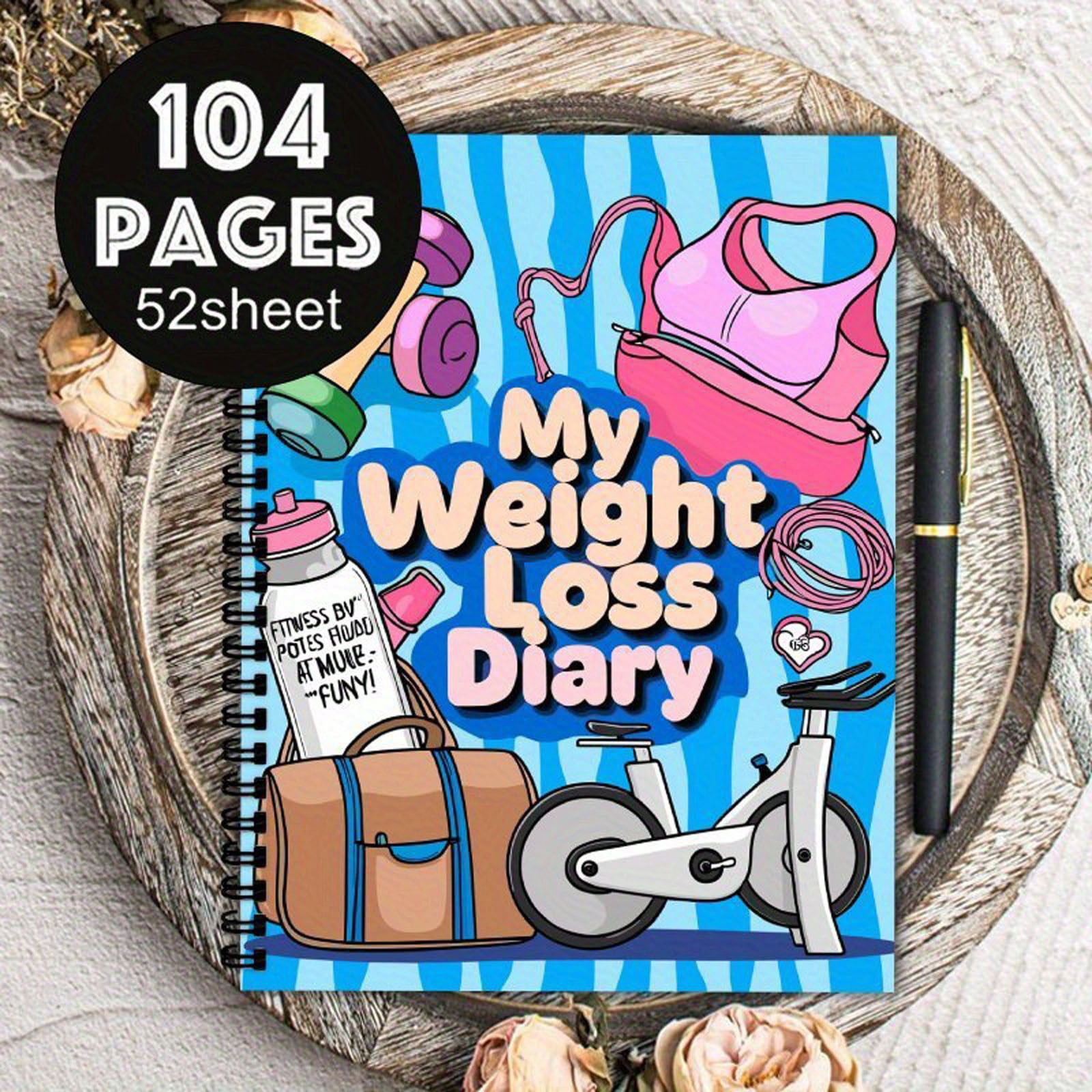 YiJuHui 4pcs Fitness Planner for Weight Loss - Motivational Workout & Diet Tracker Notebook, Goal Setting Journal for Active Lifestyle Enthusiasts