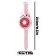 thumbnail image 3 of Personal Fan with Wrist Strap, Cute Cat Shaped Wrist Fan, USB Rechargeable Wearable Watch Fan, 3 Speed Adjustable Portable Mini Fan with Foldable Head for Outdoor Travel and Daily Use, Pink, 3 of 7