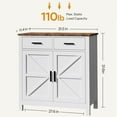 thumbnail image 5 of Kitchen Sideboard Buffet Cabinet, Wooden Buffet Cabinet Credenza Coffee Bar with 2 Drawers & 2 Doors, White Wood Sideboard for Living Room, Entryway, Corridor, JA3981, 5 of 6