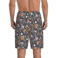 thumbnail image 2 of Balery Wildflowers Men's Cotton Knit Pajama Shorts Waistband & Pockets,Short Pajama Pants-Small, 2 of 8