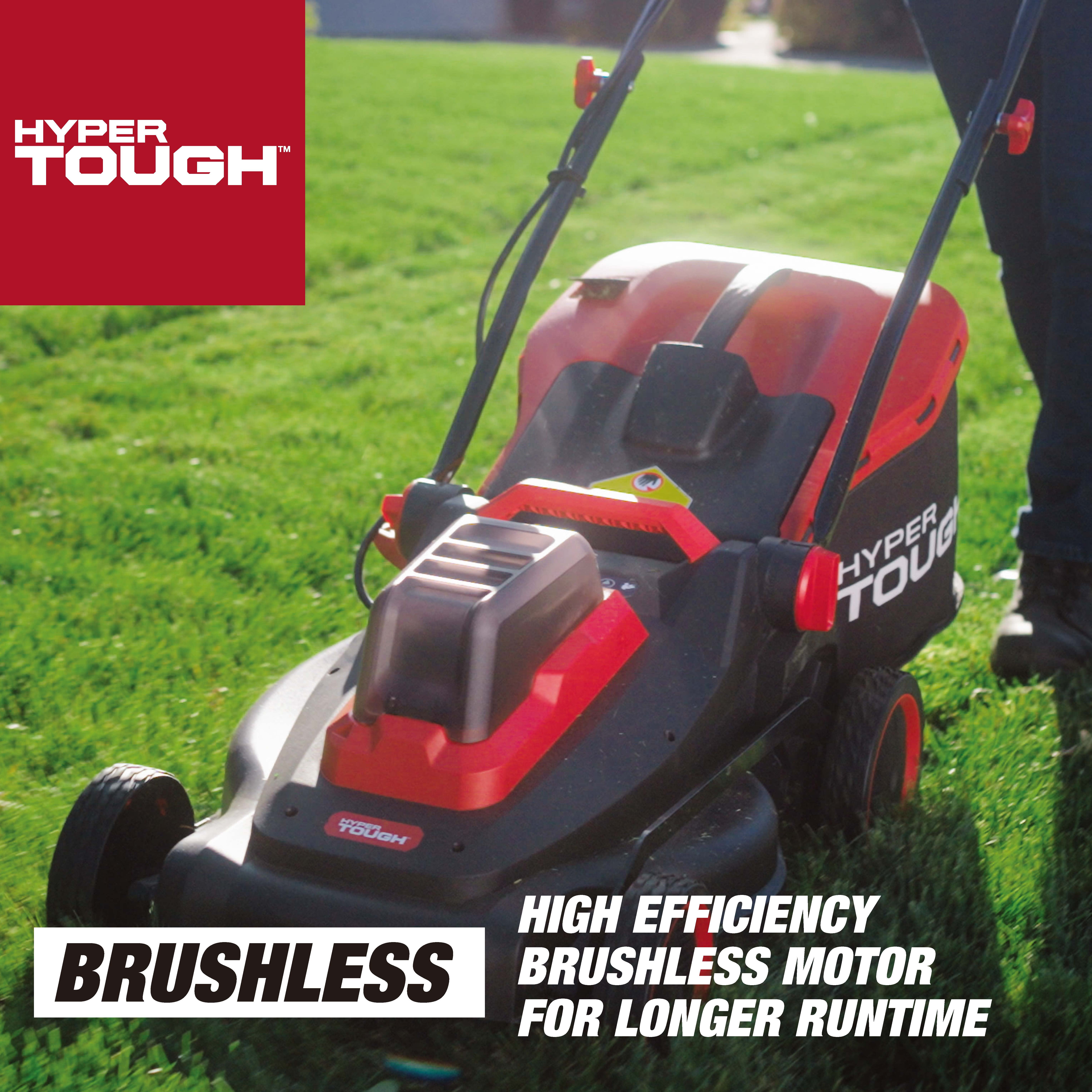 Hyper Tough 40V 18inch Battery Powered Brushless Push Mower Kit, HT13