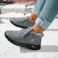 thumbnail image 2 of Gyexs Snow Boots for Women on Winter Warm Shoes Fashion Orthopedic Sneakers Lined Ankle Booties, Grey, Size 9, 2 of 8