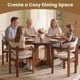 thumbnail image 4 of Round Dining Table for 4-6, PAPROOS 47'' Large Wood Kitchen Table, Dining Room Table with Wide Tabletop & Cross Base, Circle Dining Table Dinner Table for Kitchen Dining Room, Brown(Only Table), 4 of 7