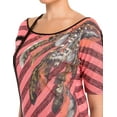thumbnail image 5 of eVogues Plus Size Designer Print Off Shoulder Top Coral, 5 of 7