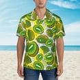 thumbnail image 5 of Uemuo Watercolor Kiwi Fruits Summer Printed Regular Fit Short Sleeve Casual Hawaiian Shirt for Men,Aloha shirt,Tropical shirt,Floral print shirt,Vacation Beach shirt-Large, 5 of 9