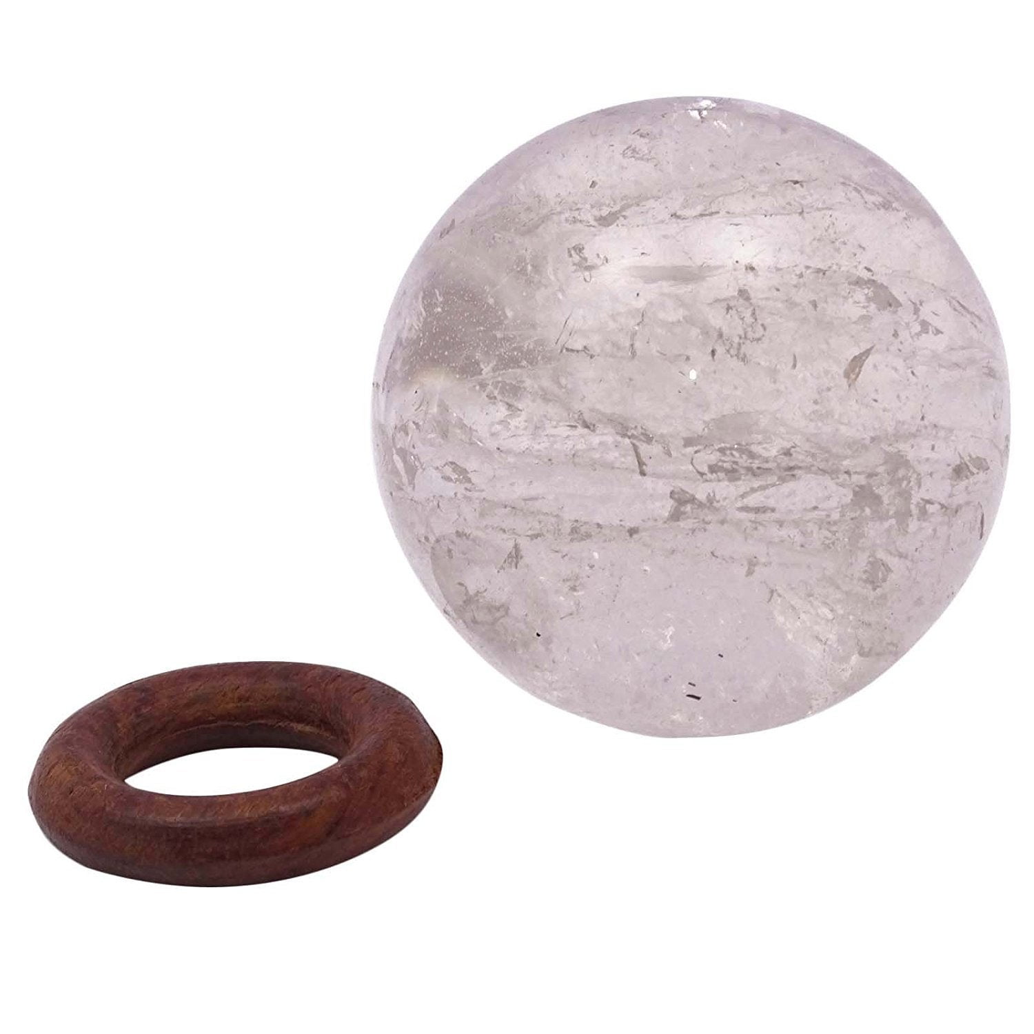 Harmonize White Quartz Stone Sphere Ball Reiki Healing Crystal Balancing Spiritual Gift Office Table Decor