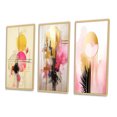 thumbnail image 3 of Designart "Vintage Pink Gold Circle Pastel Grace IV" Modern Geometric Framed Wall Art Set Of 3 - Gold Abstract Frame Gallery Set For Office Decor, 3 of 6