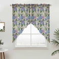 thumbnail image 2 of Swag Valance Curtains for Windows, Purple Hydrangea Light Filtering Kitchen Curtains with Rod Pocket, Spring Floral Elegant Pastoral Vintage Window Treatment Valances for Living Room, 28x36 - 2 PCS, 2 of 9