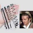 thumbnail image 3 of Unisex Negro Metal Espiral Mujeres Accesorios Banda Hombres Cabello Onda Diadema 5 piezas Inevent AP007499-02, 3 of 6