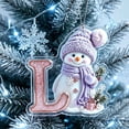 thumbnail image 7 of Purple Snowman Letter Ornament, Flat Acrylic Single Initial Pendant, Xmas Snowman Letter Hanging Decor for Christmas Tree, 7 of 7