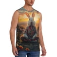 thumbnail image 2 of Fotbe Flower Meditating Rabbit Men's Camiseta sin Mangas Estampada para Hombres, Playera Casual para Gimnasio, Entrenamiento, Playa-Large, 2 of 7