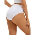 thumbnail image 3 of INSPIRE CHIC Breathable Underwear for Women's Lace Mid-Waisted Briefs, Available in Plus Size M White, 3 of 4