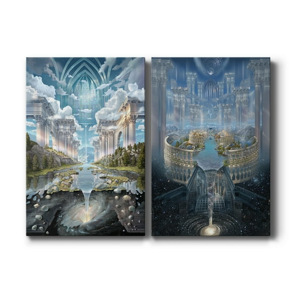 Genesis II Premium Gallery Wrapped Canvas - Ready to Hang - Set of 2 - 8 x 12 Each